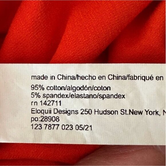 Eloquii Women's Plus Size Cross Front Flutter Sleeve Sheath Orange Dress Size 16 - Picture 5 of 6